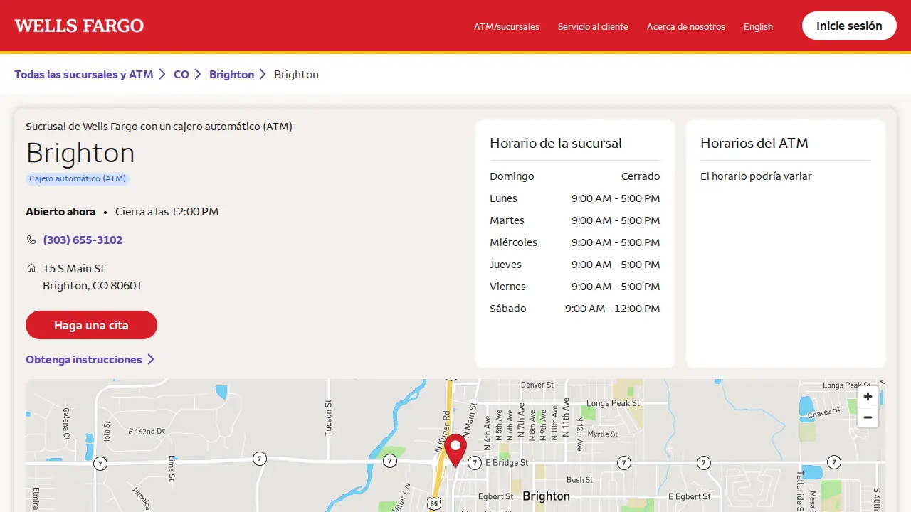 Wells Fargo Bank page