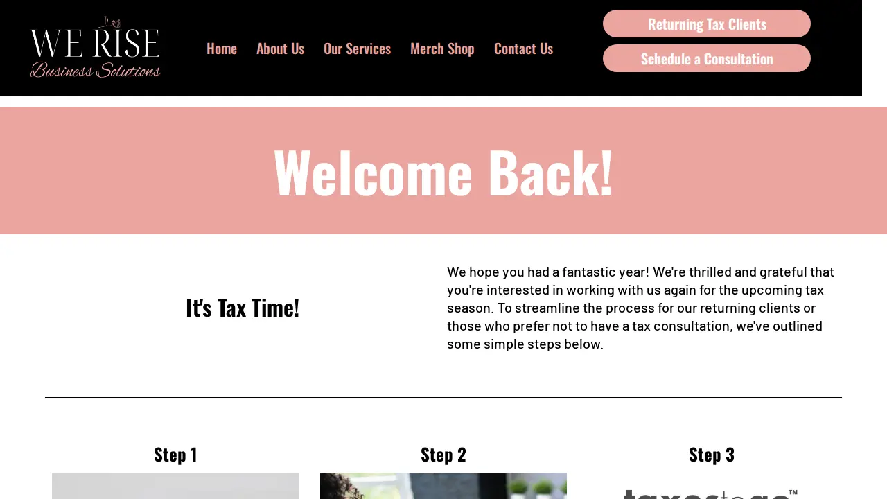 We Rise Business Solutions page