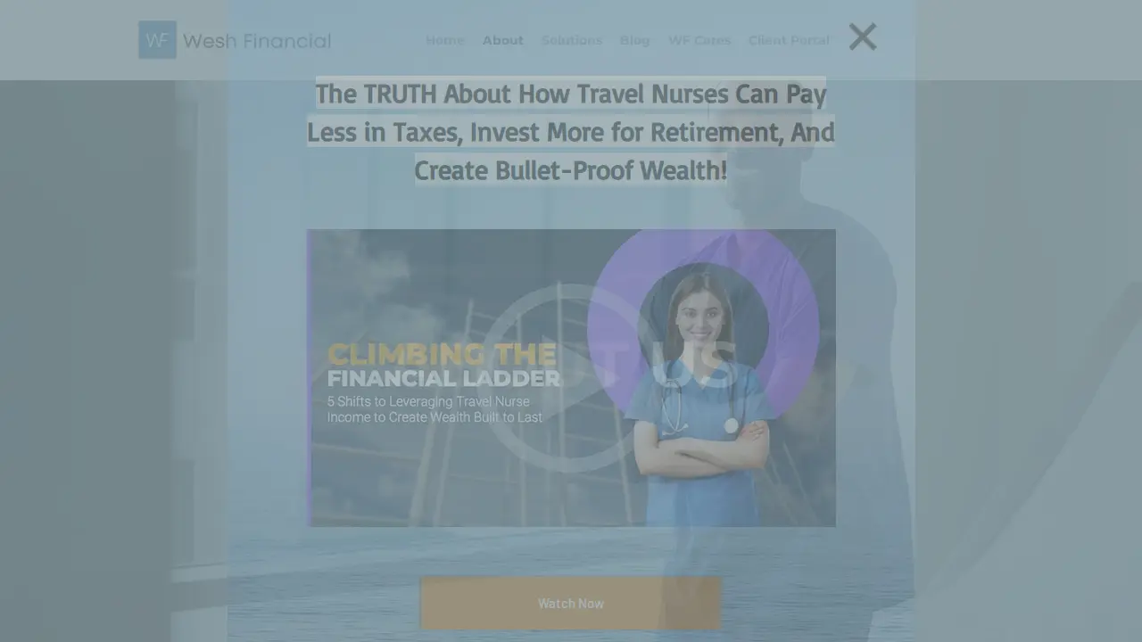 The Financial Advisor for Travel Nurses page