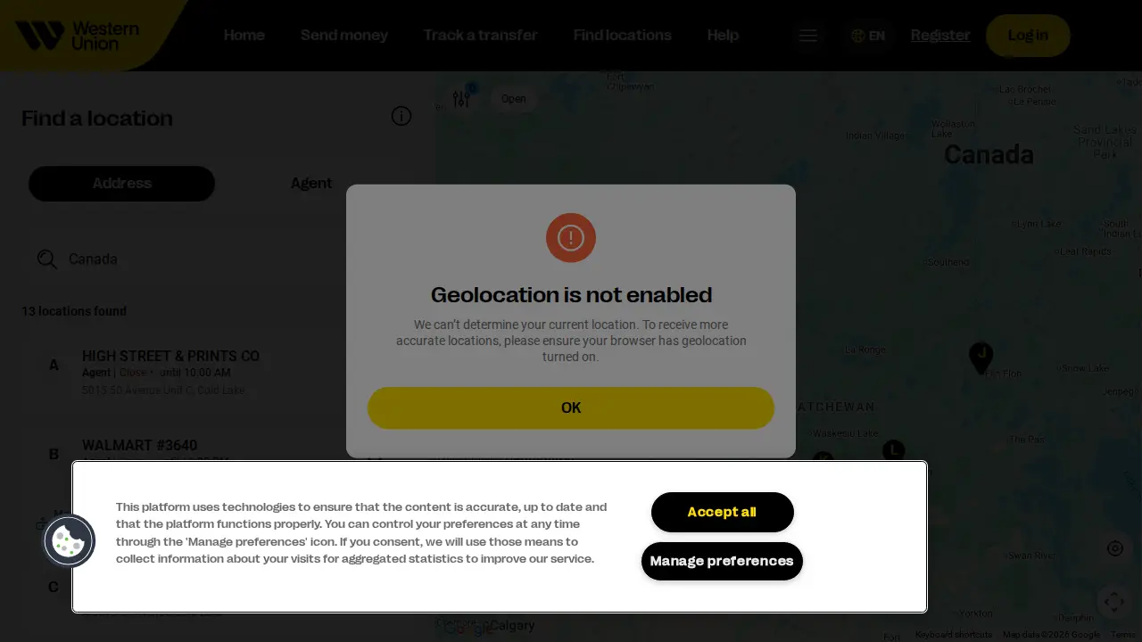 Western Union page