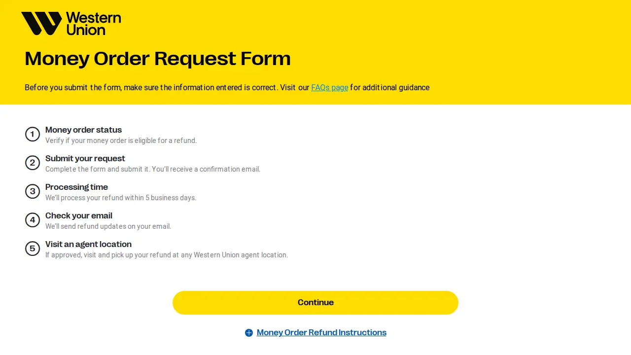 Western Union page
