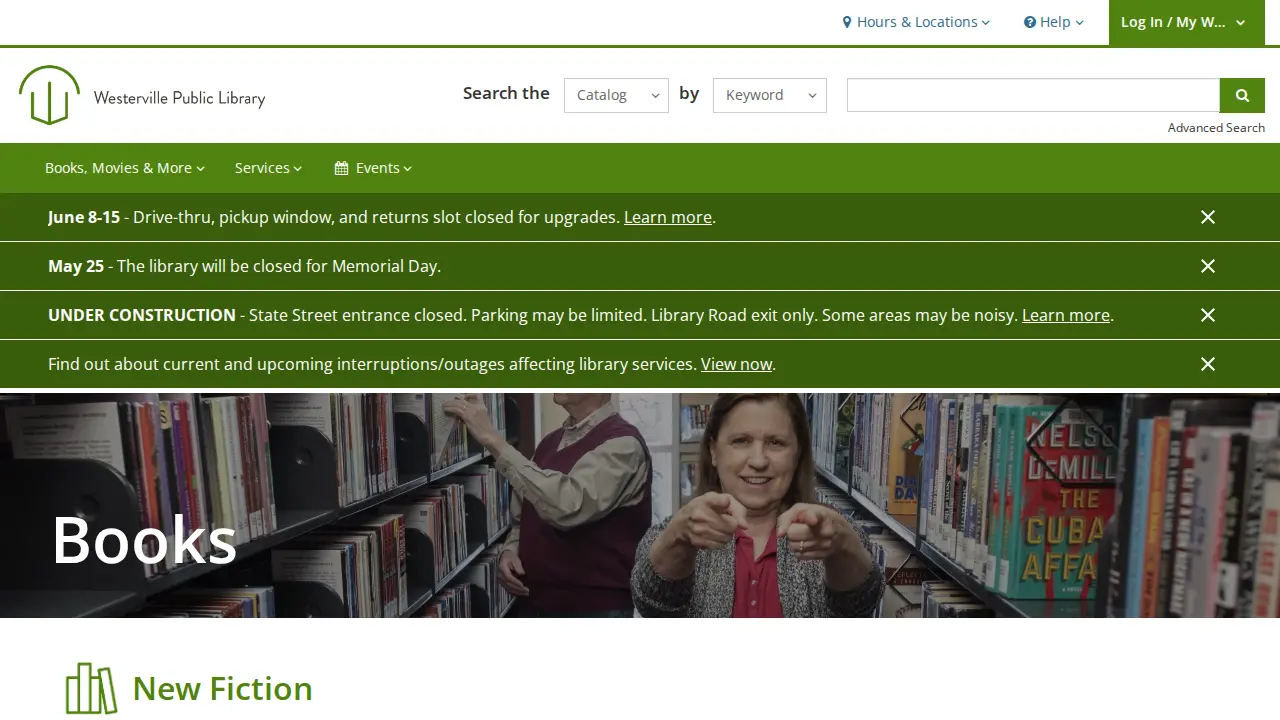 Westerville Public Library page