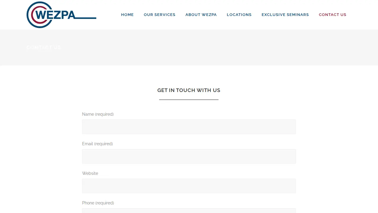 Wezpa Consulting Services page