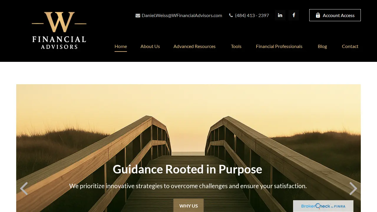 W Financial Advisors website