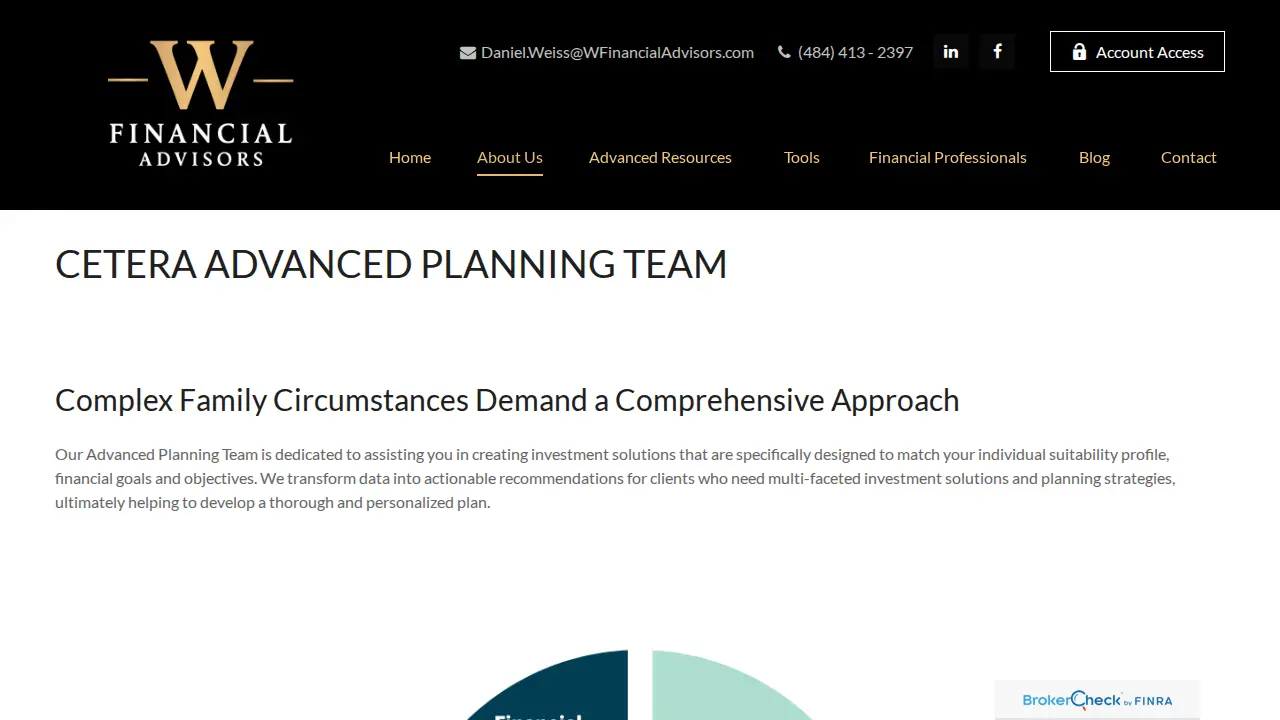 W Financial Advisors page