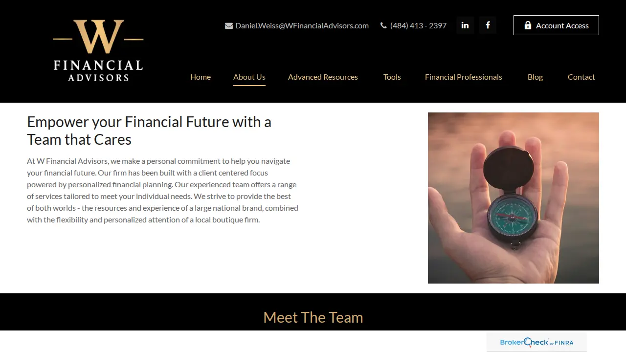 W Financial Advisors page
