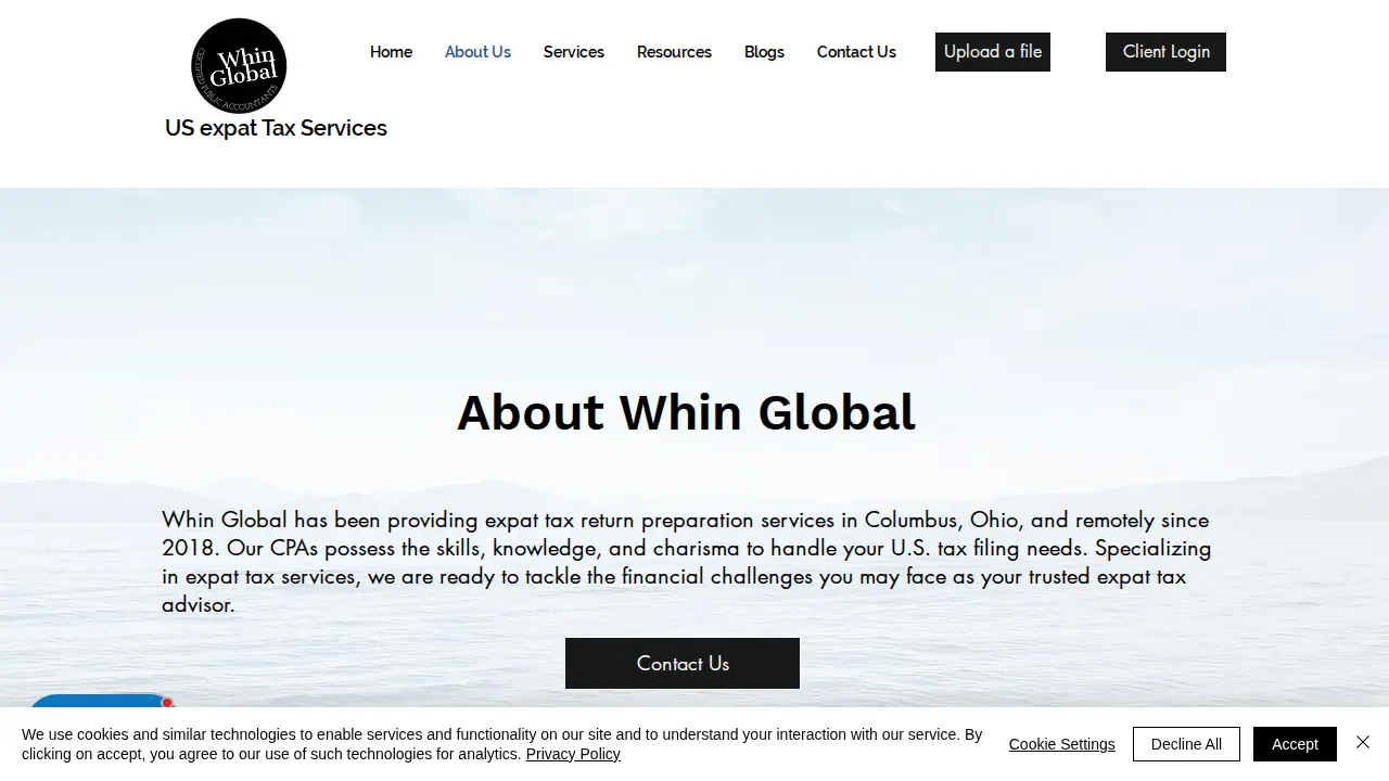 Whin Global page