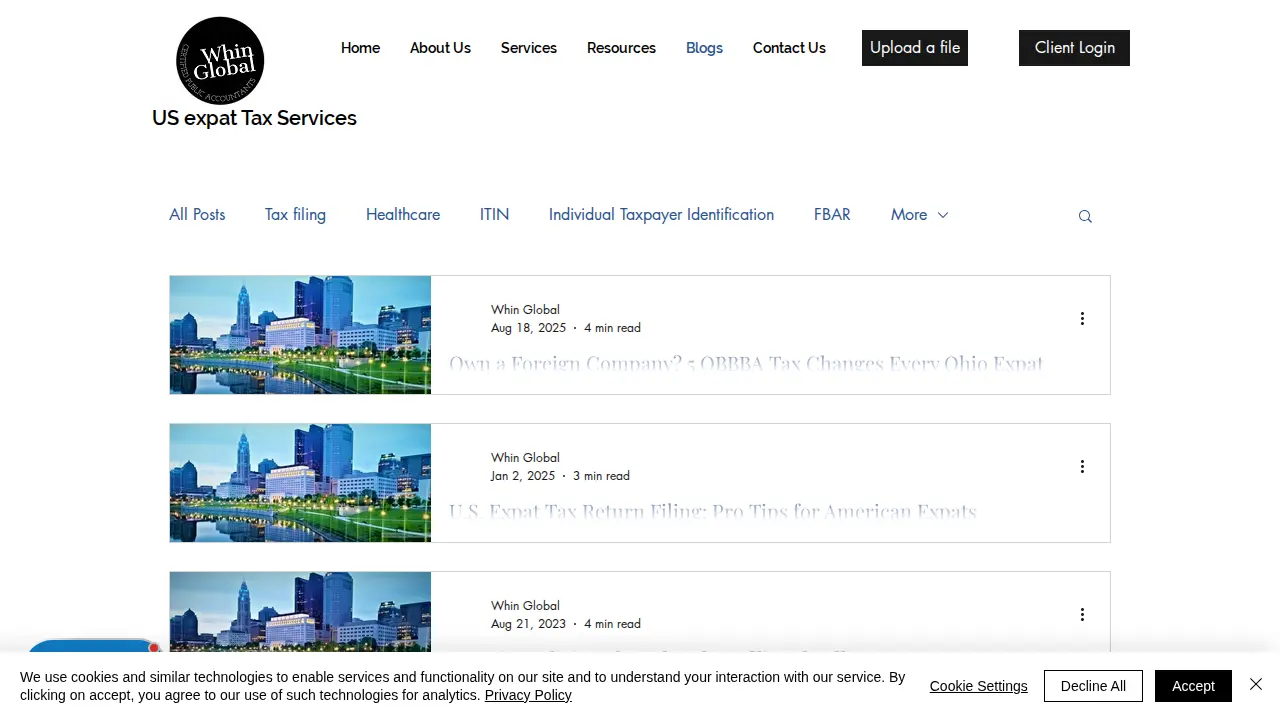 Whin Global page