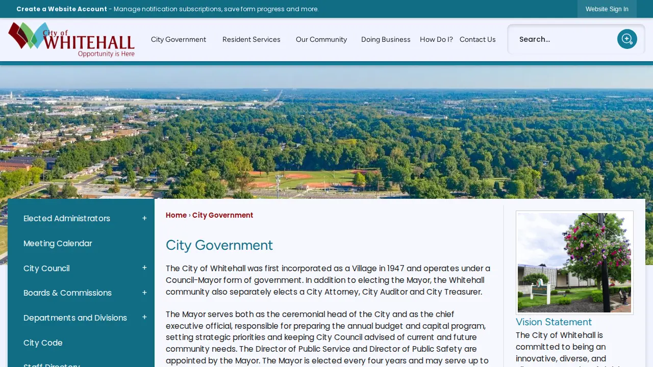 City of Whitehall Income Tax Department page