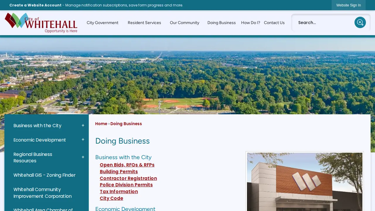 City of Whitehall Income Tax Department page