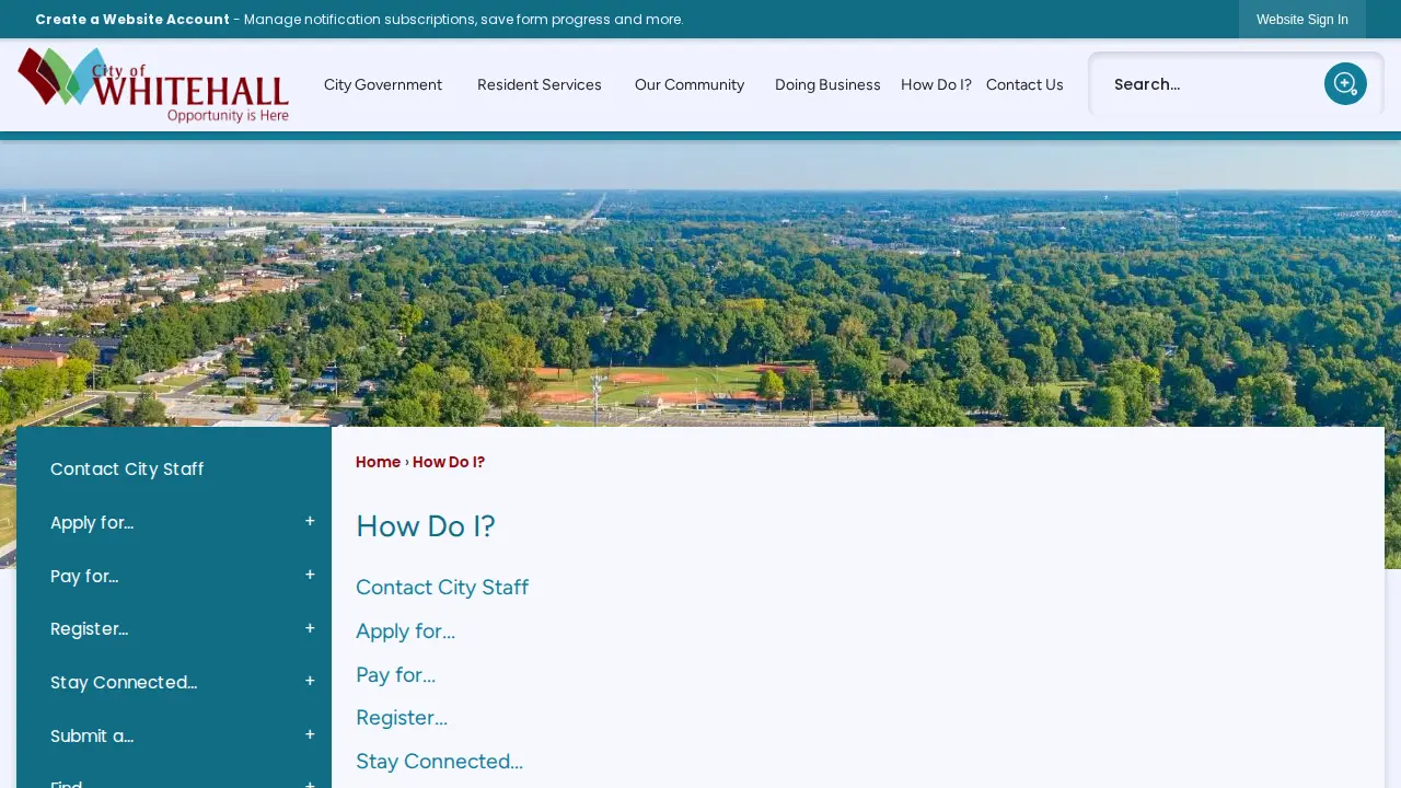 City of Whitehall Income Tax Department page