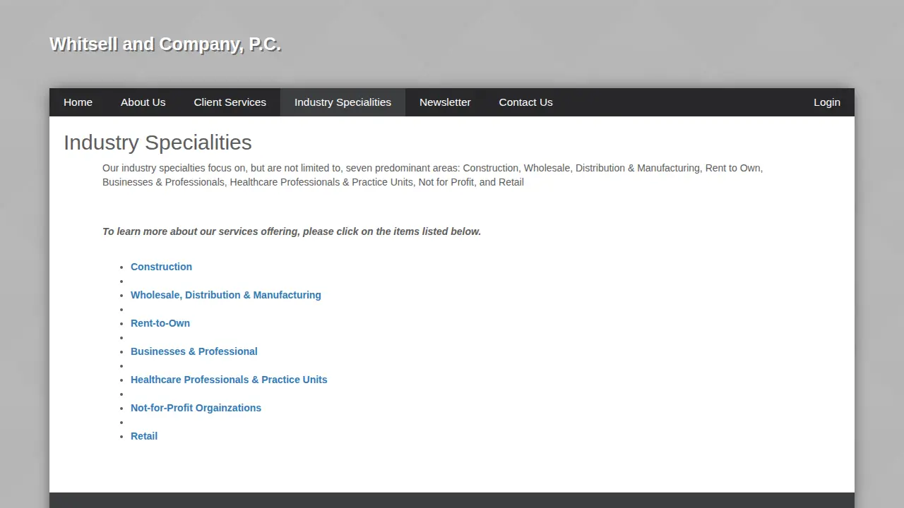 Whitsell & Co page