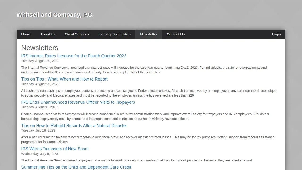 Whitsell & Co page