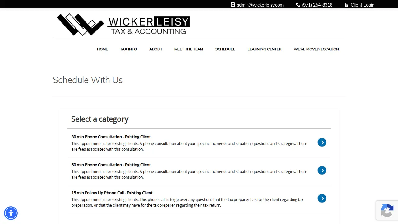 Wicker Leisy Tax & Accounting page