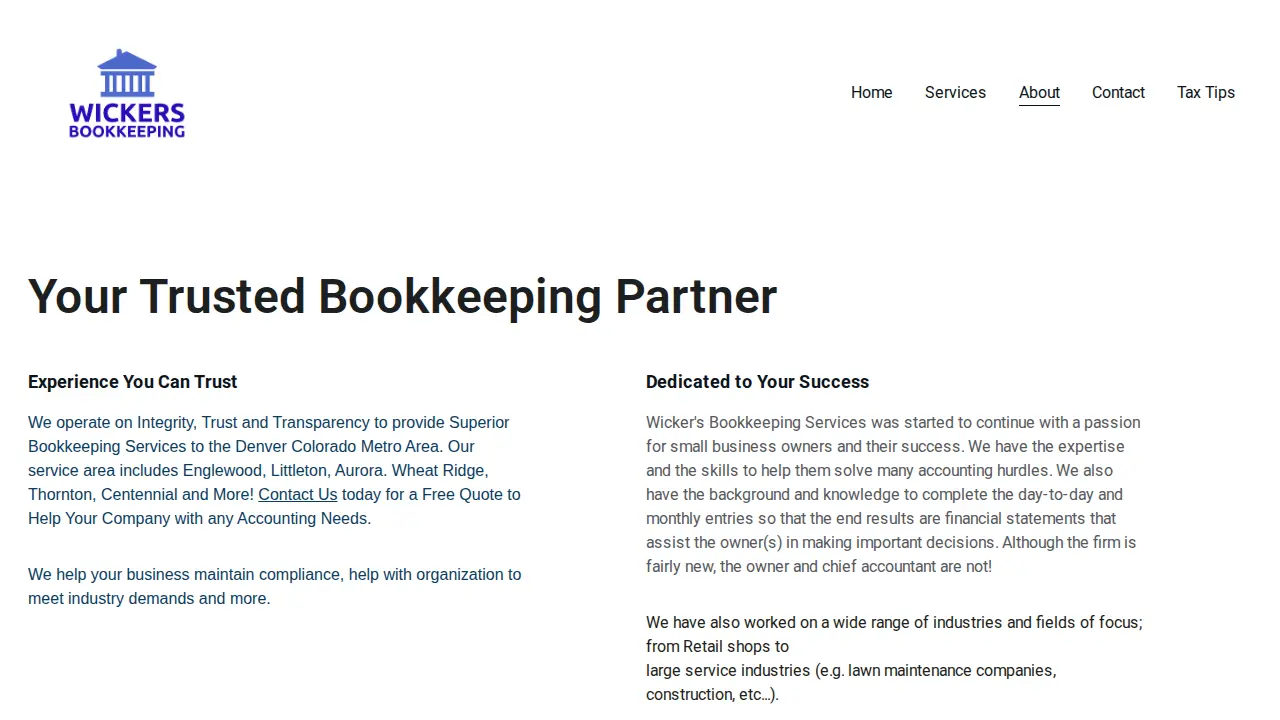 Wicker's Bookkeeping Services, LLC page