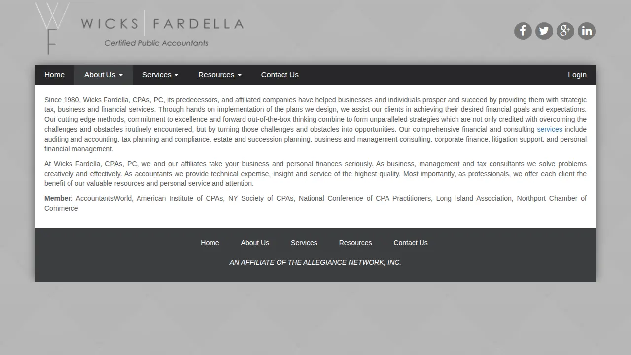Wicks Fardella, CPAs, PC page