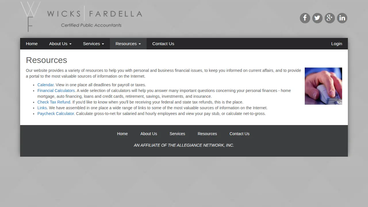 Wicks Fardella, CPAs, PC page