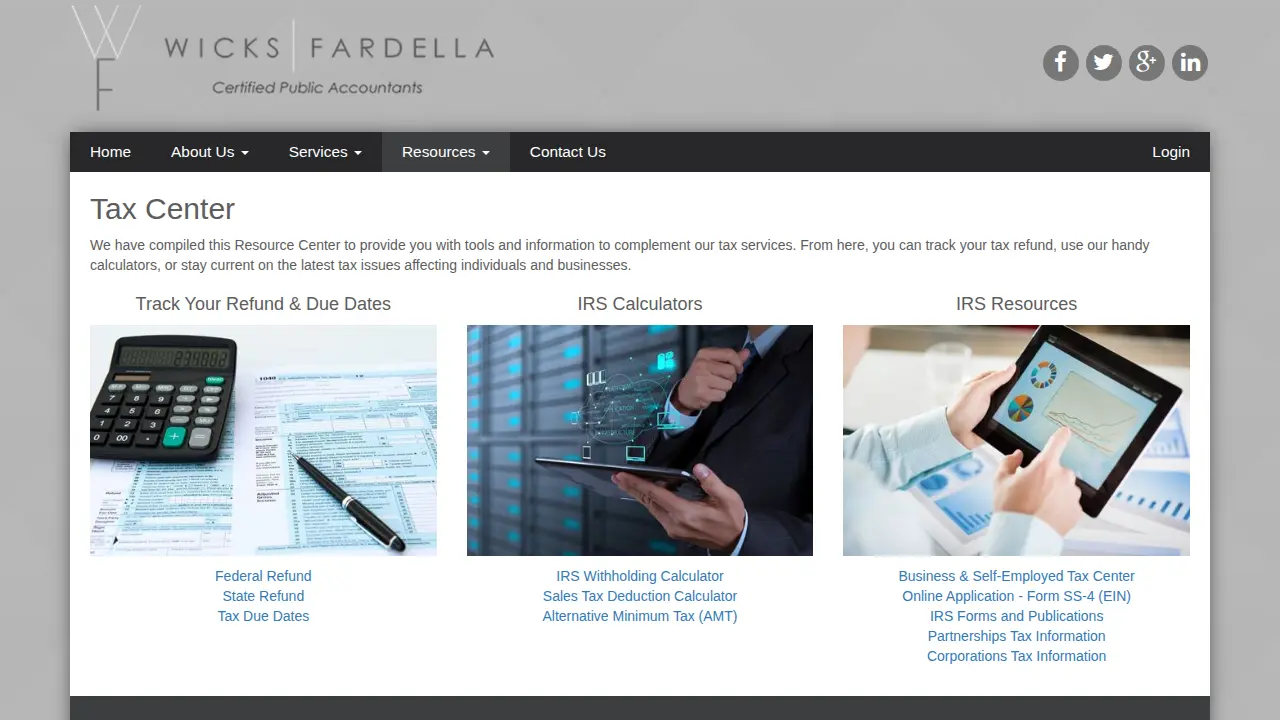 Wicks Fardella, CPAs, PC page
