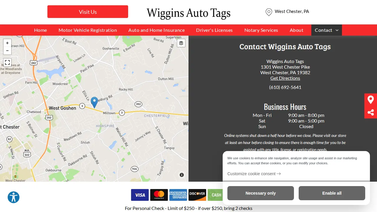 Wiggins Auto Tags page