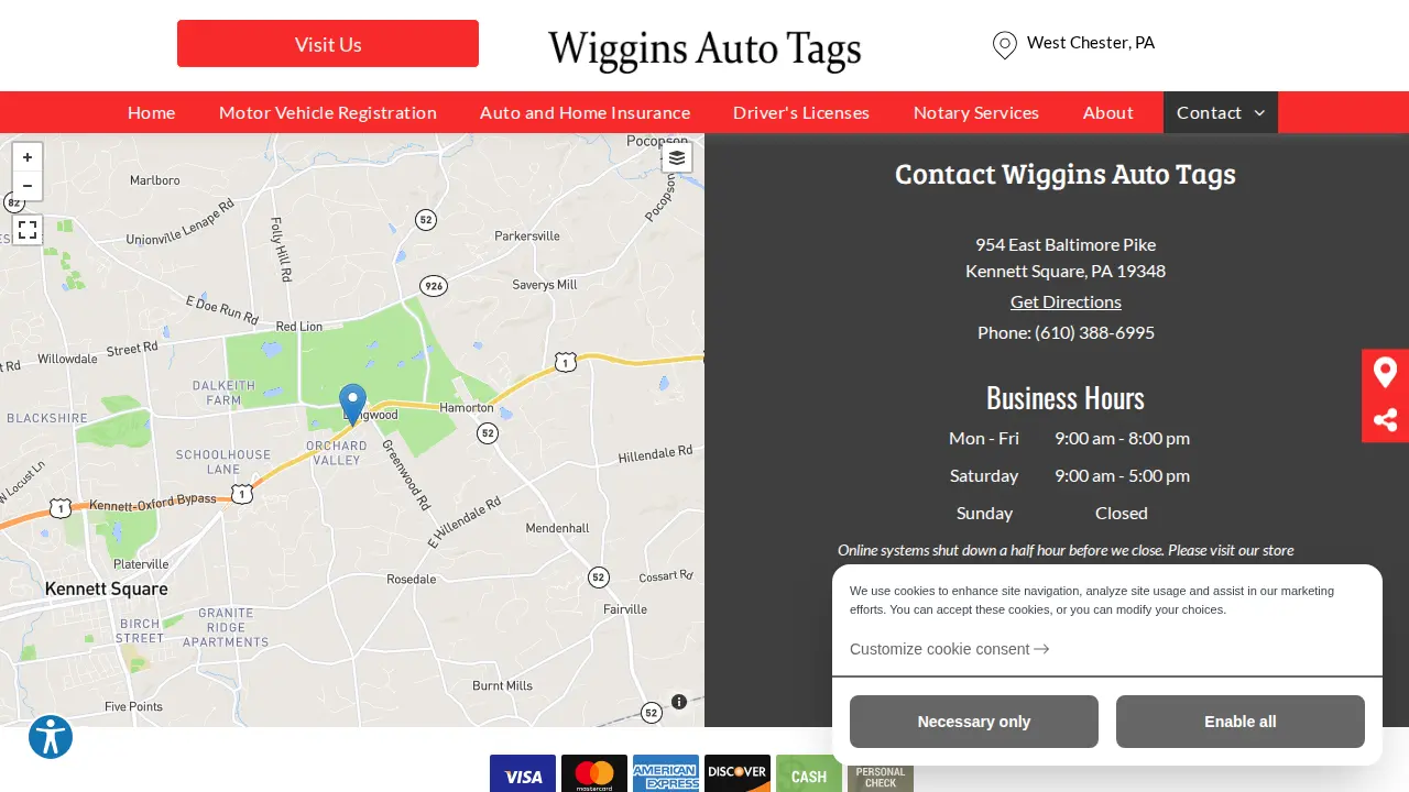 Wiggins Auto Tags page