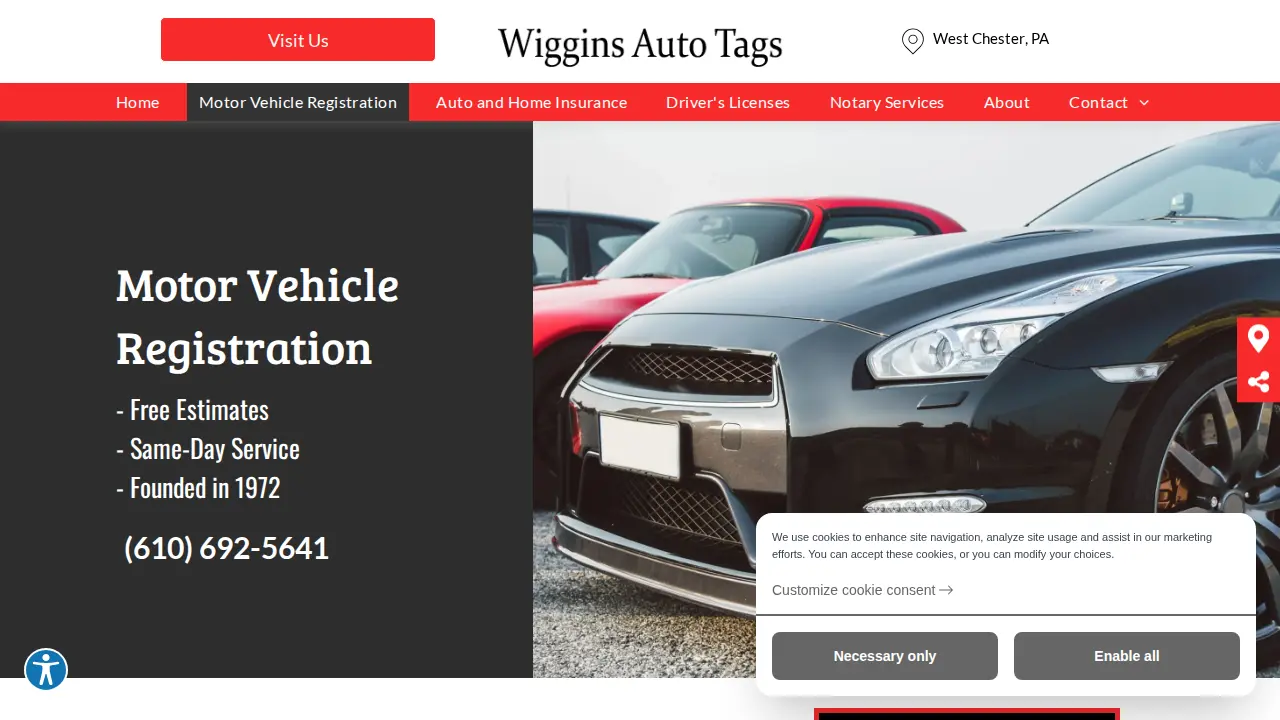 Wiggins Auto Tags page