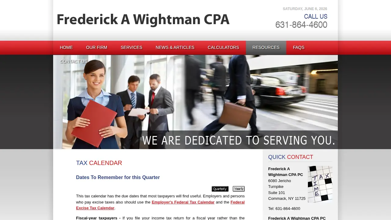 Frederick A. Wightman CPA PC page