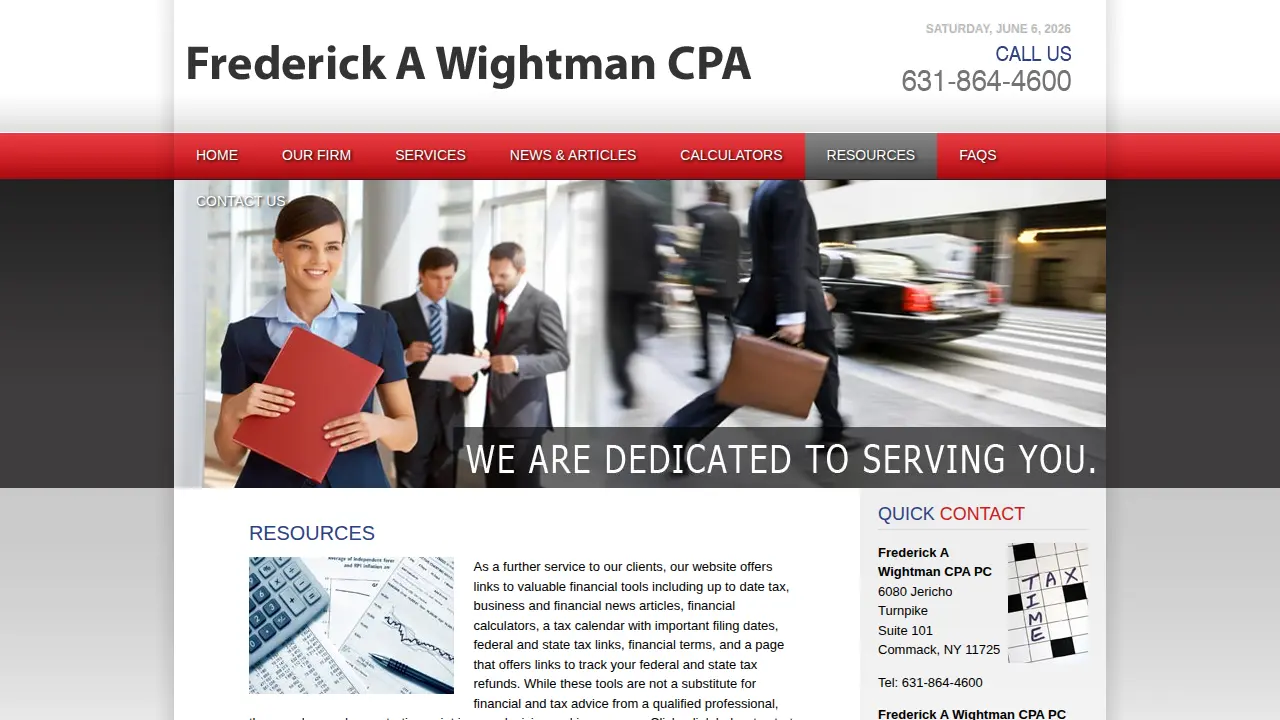 Frederick A. Wightman CPA PC page