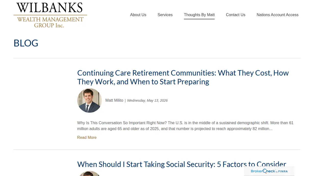 Wilbanks Wealth Management Group Inc page
