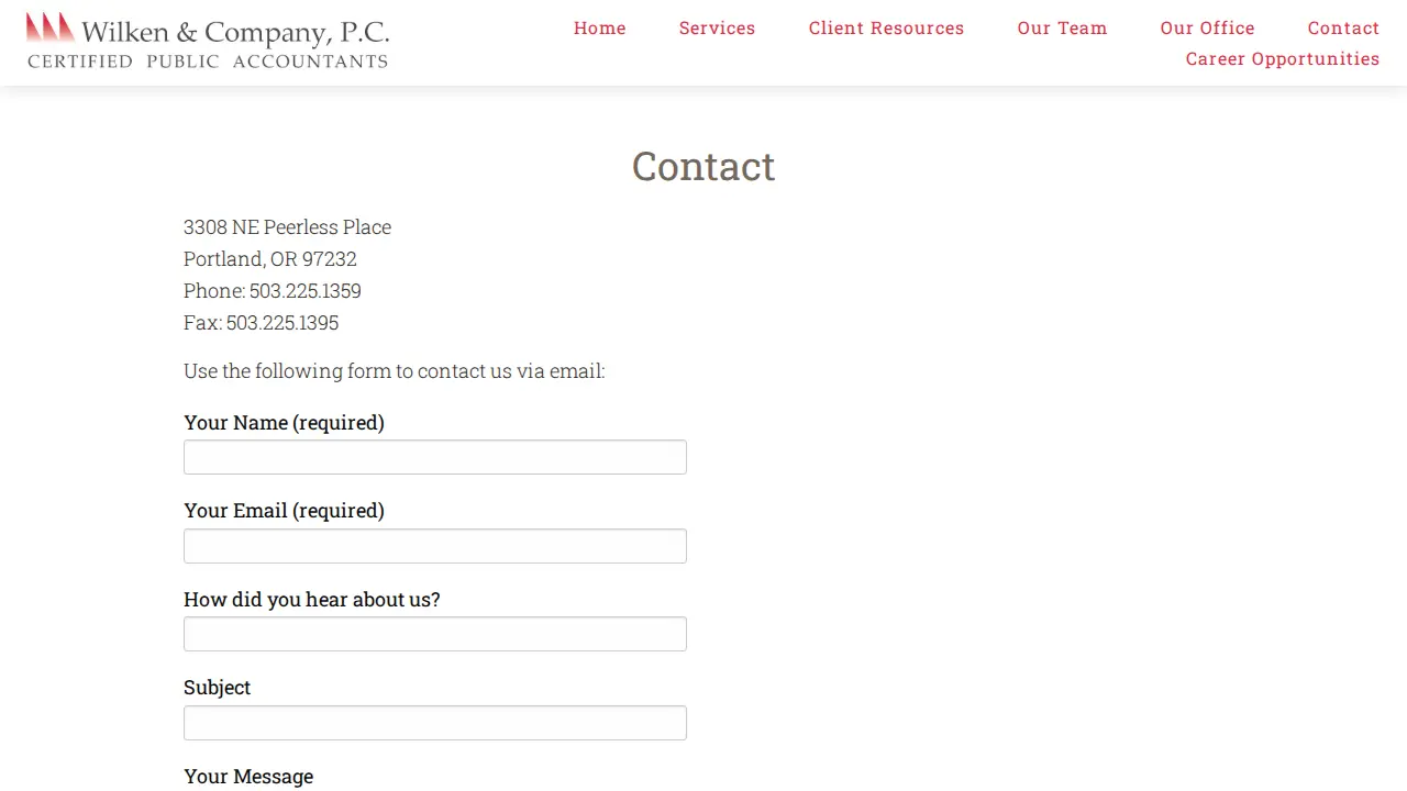 Wilken & Company, P.C., CPAs page