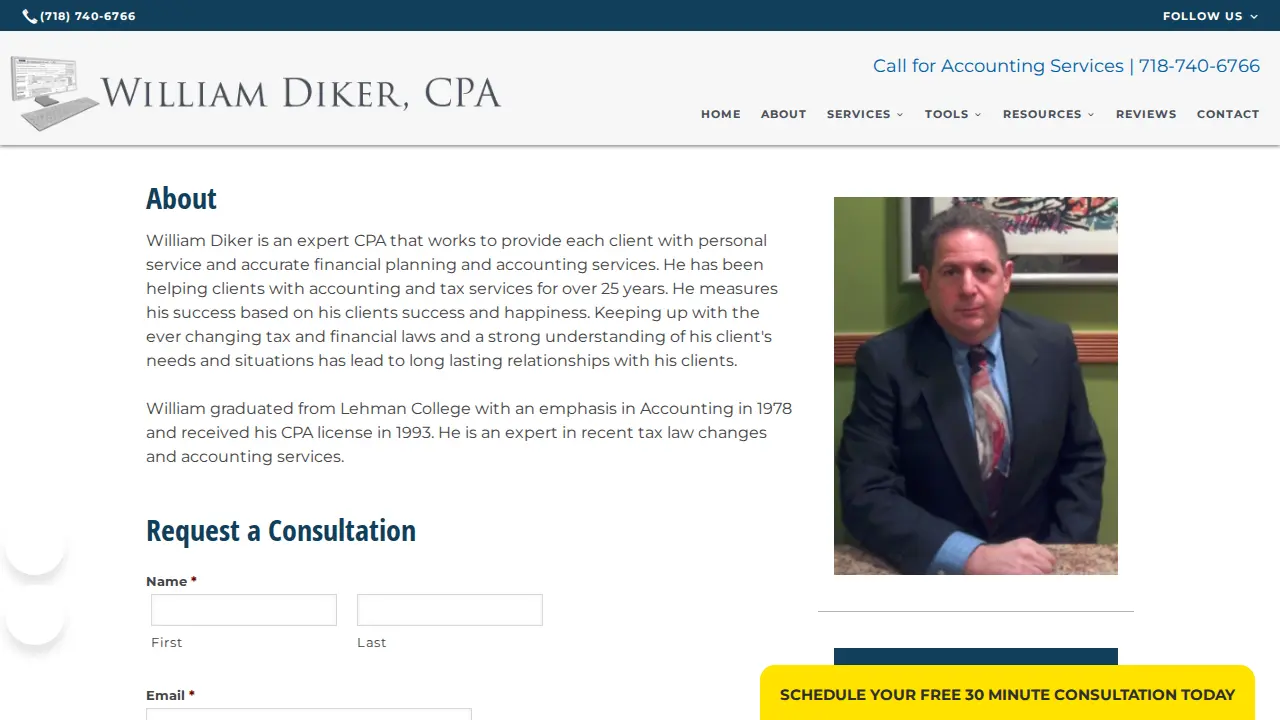 William Diker, CPA page