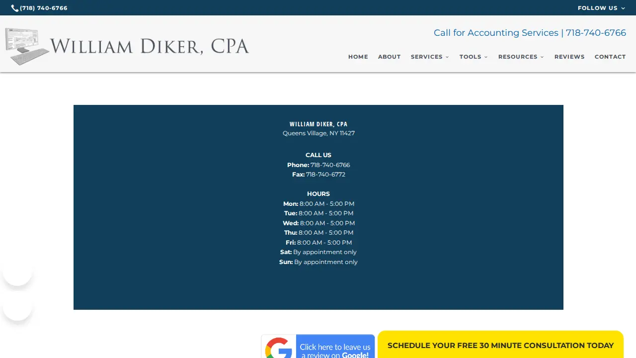 William Diker, CPA page