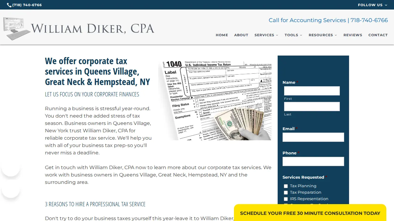 William Diker, CPA page