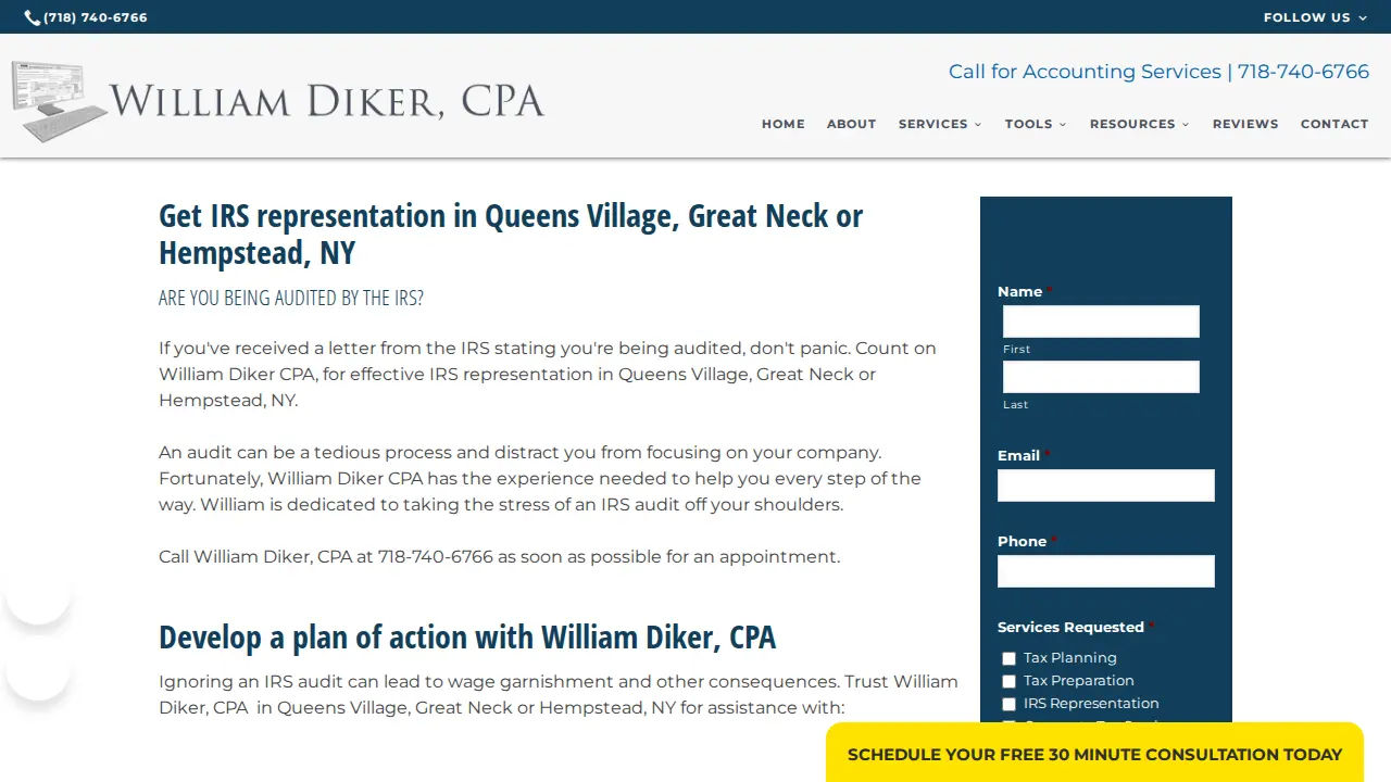William Diker, CPA page