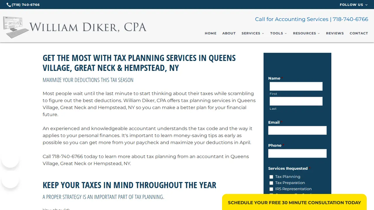 William Diker, CPA page
