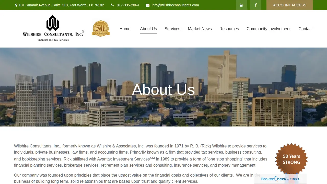 Wilshire Consultants Inc. page