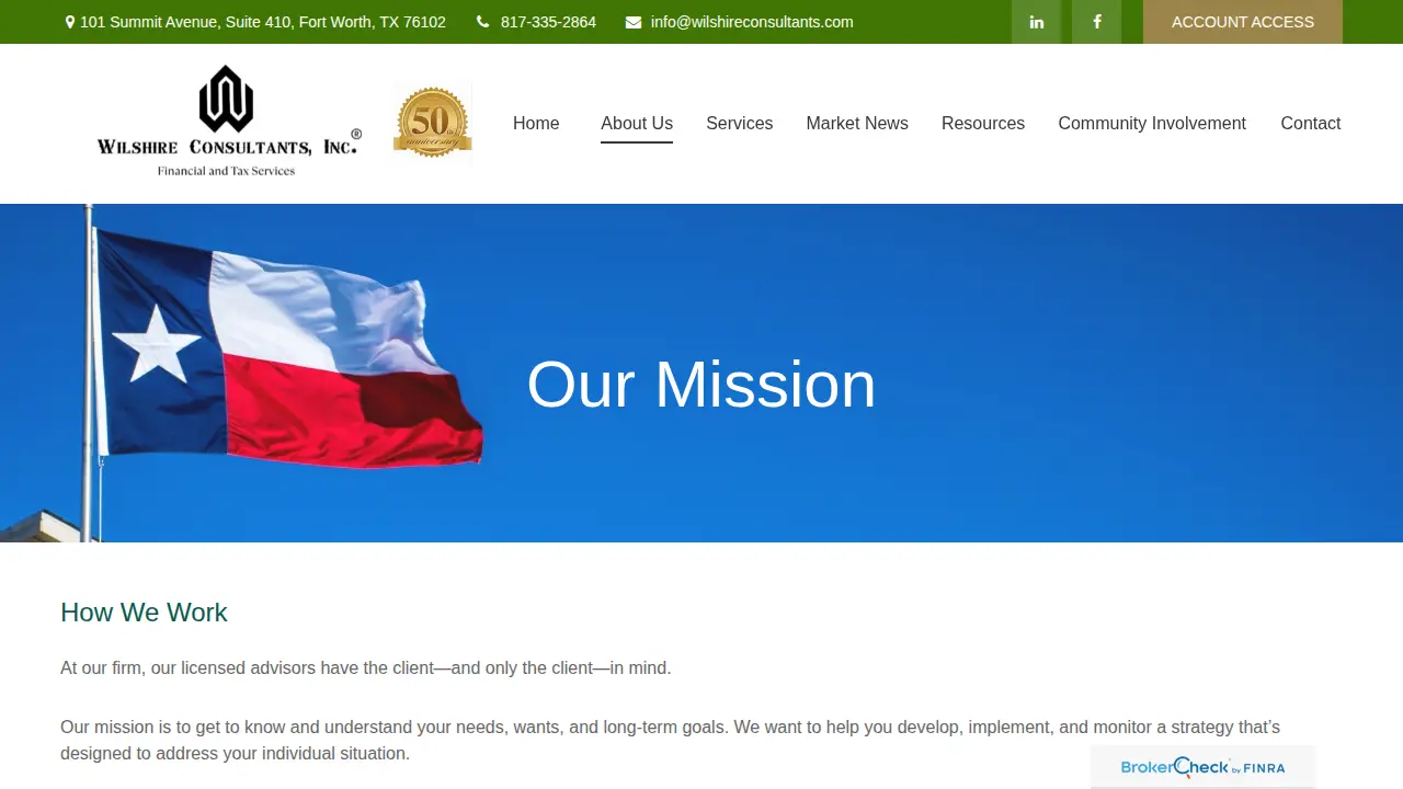 Wilshire Consultants Inc. page