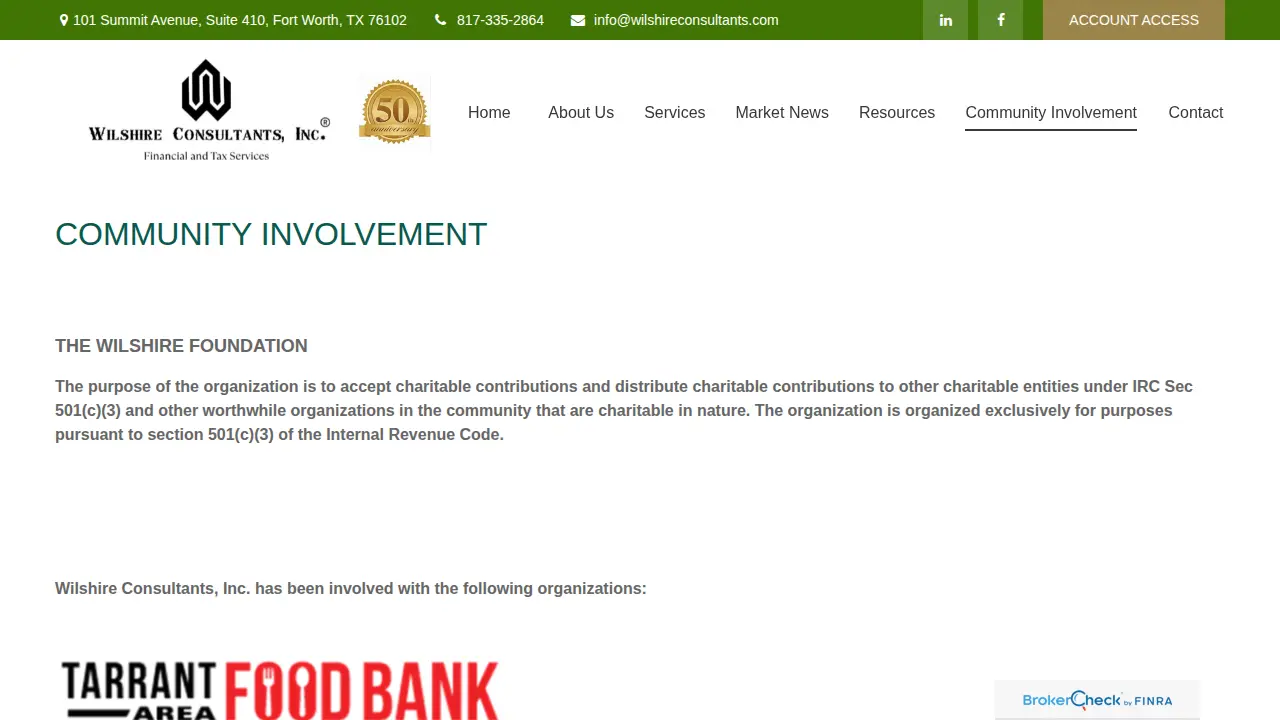Wilshire Consultants Inc. page