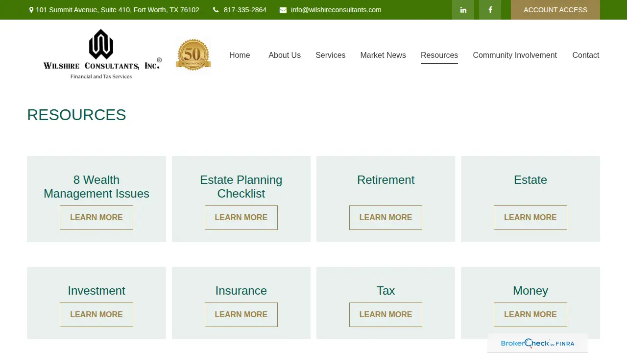 Wilshire Consultants Inc. page