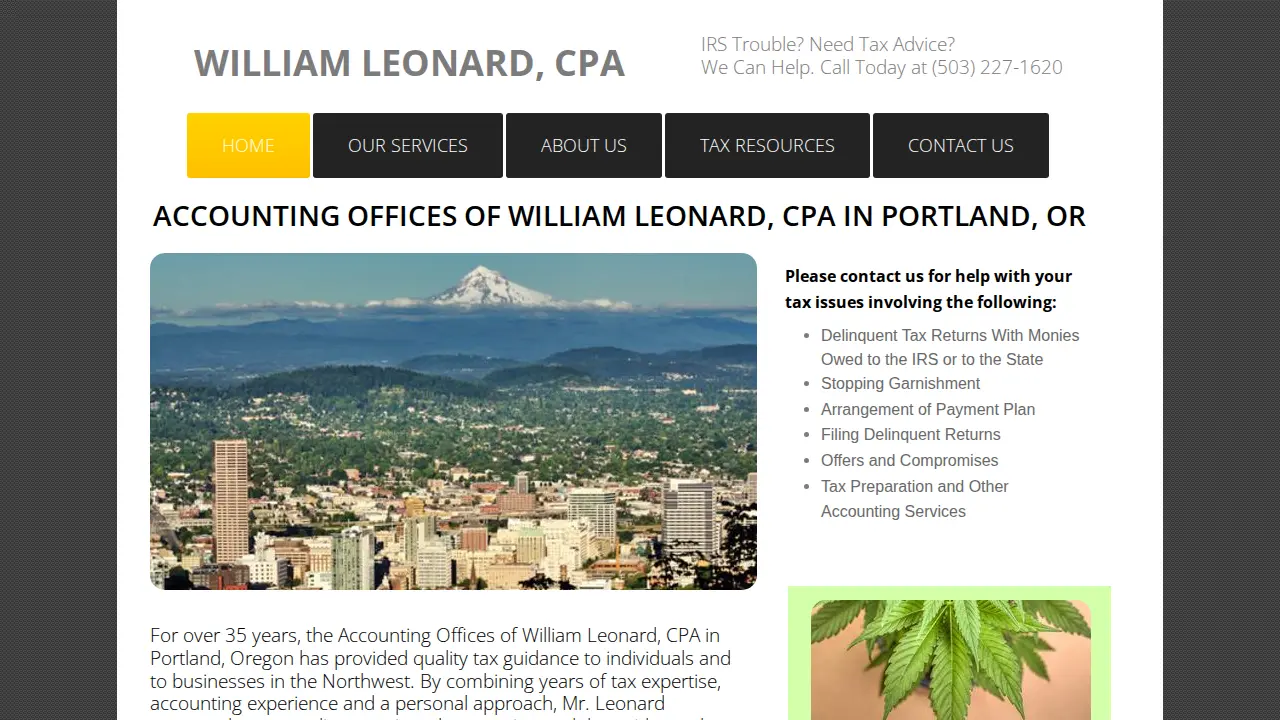 William A Leonard Cpa page