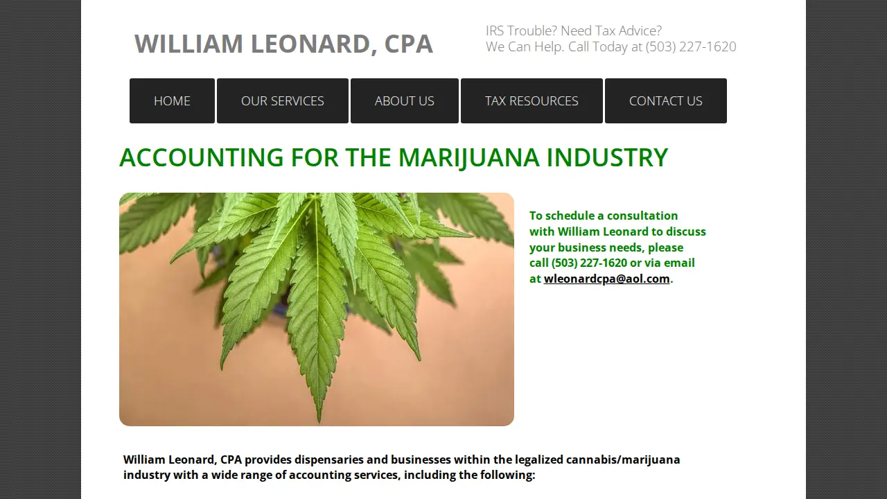 William A Leonard Cpa page
