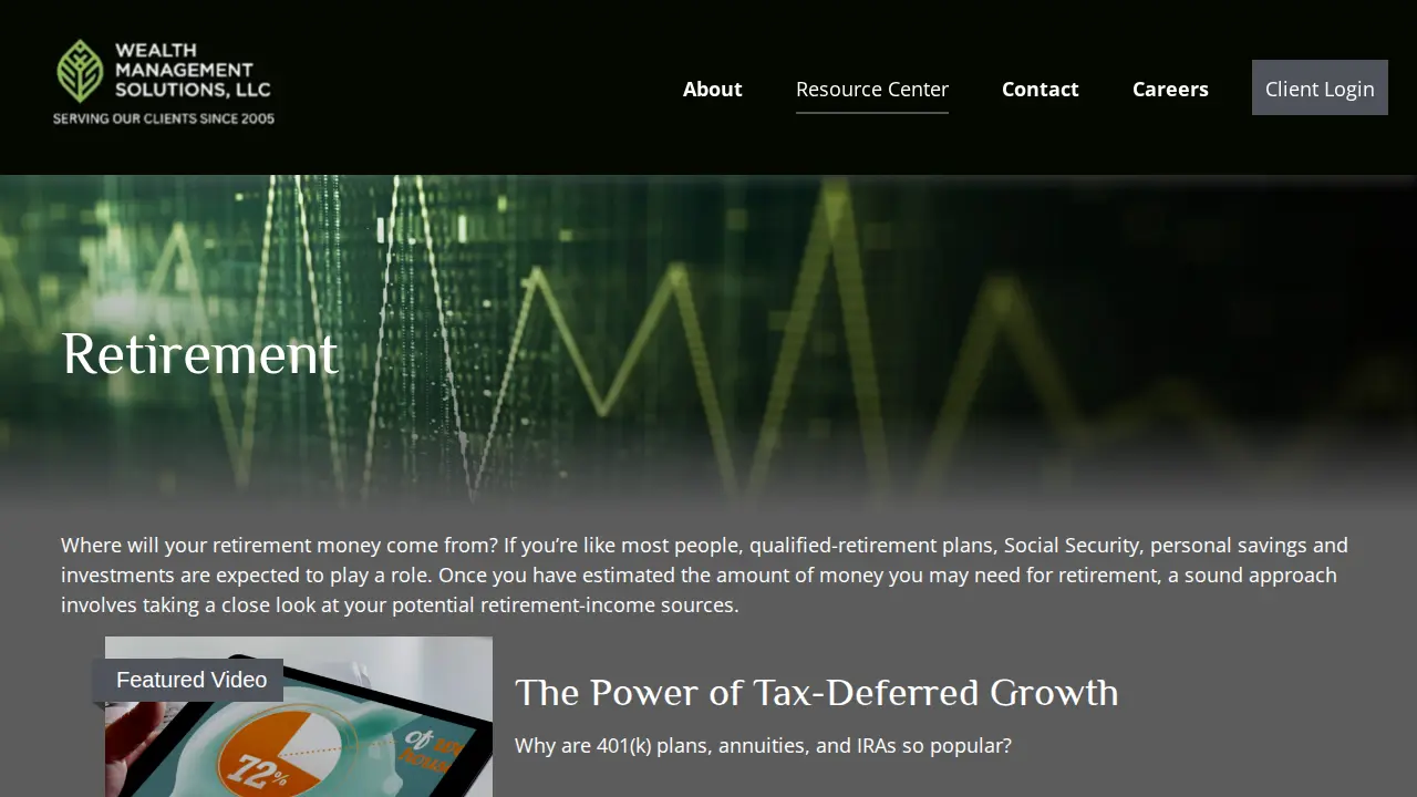 Wealth Management Solutions page