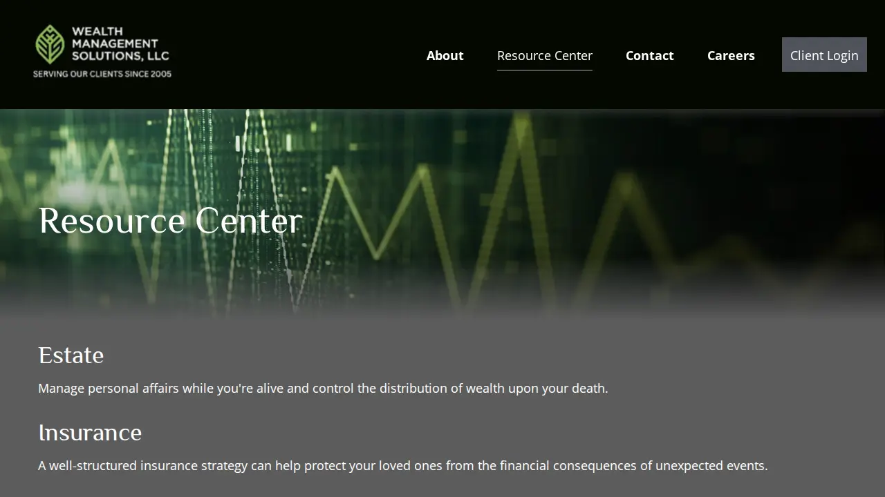 Wealth Management Solutions page