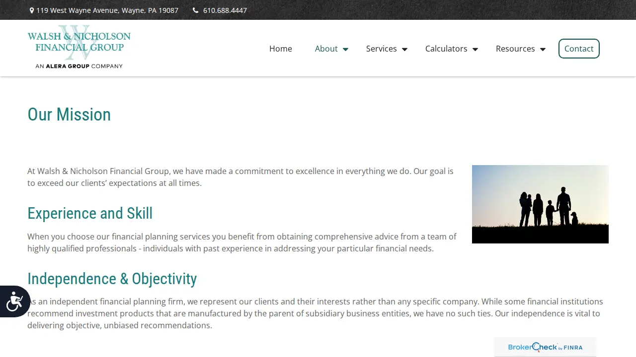 Walsh & Nicholson Financial Group page