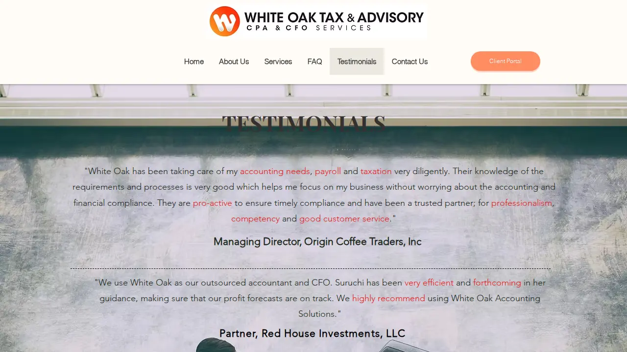White Oak Tax and Advisory page