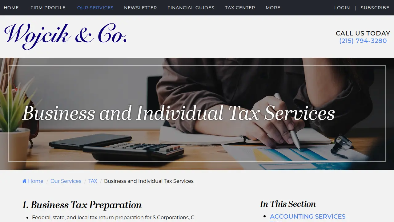 Wojcik & Co. page