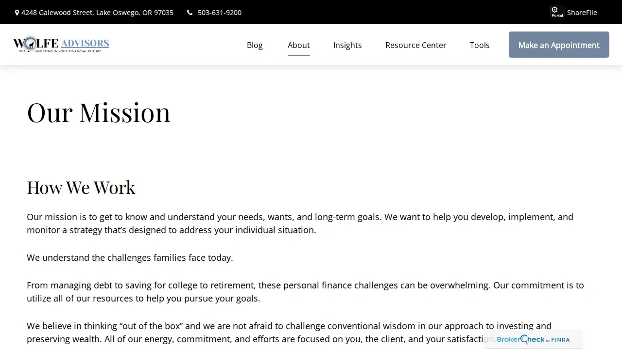 Wolfe Consulting LLC page