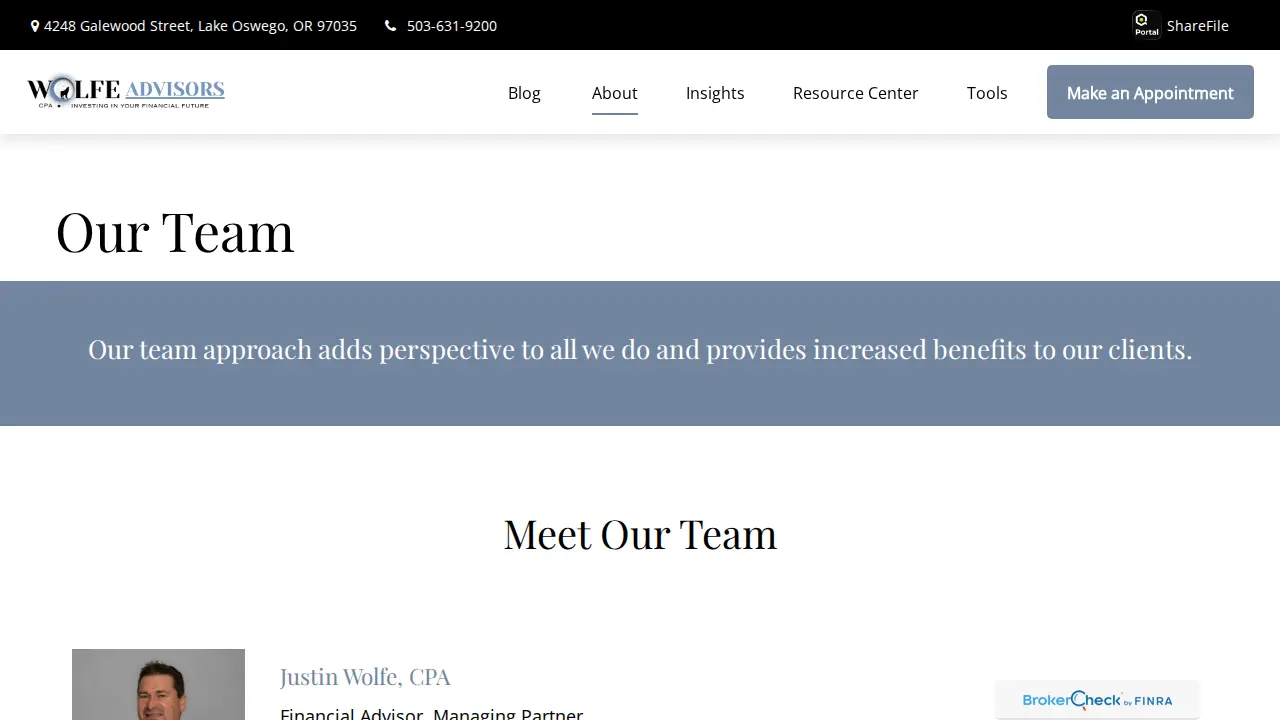 Wolfe Consulting LLC page