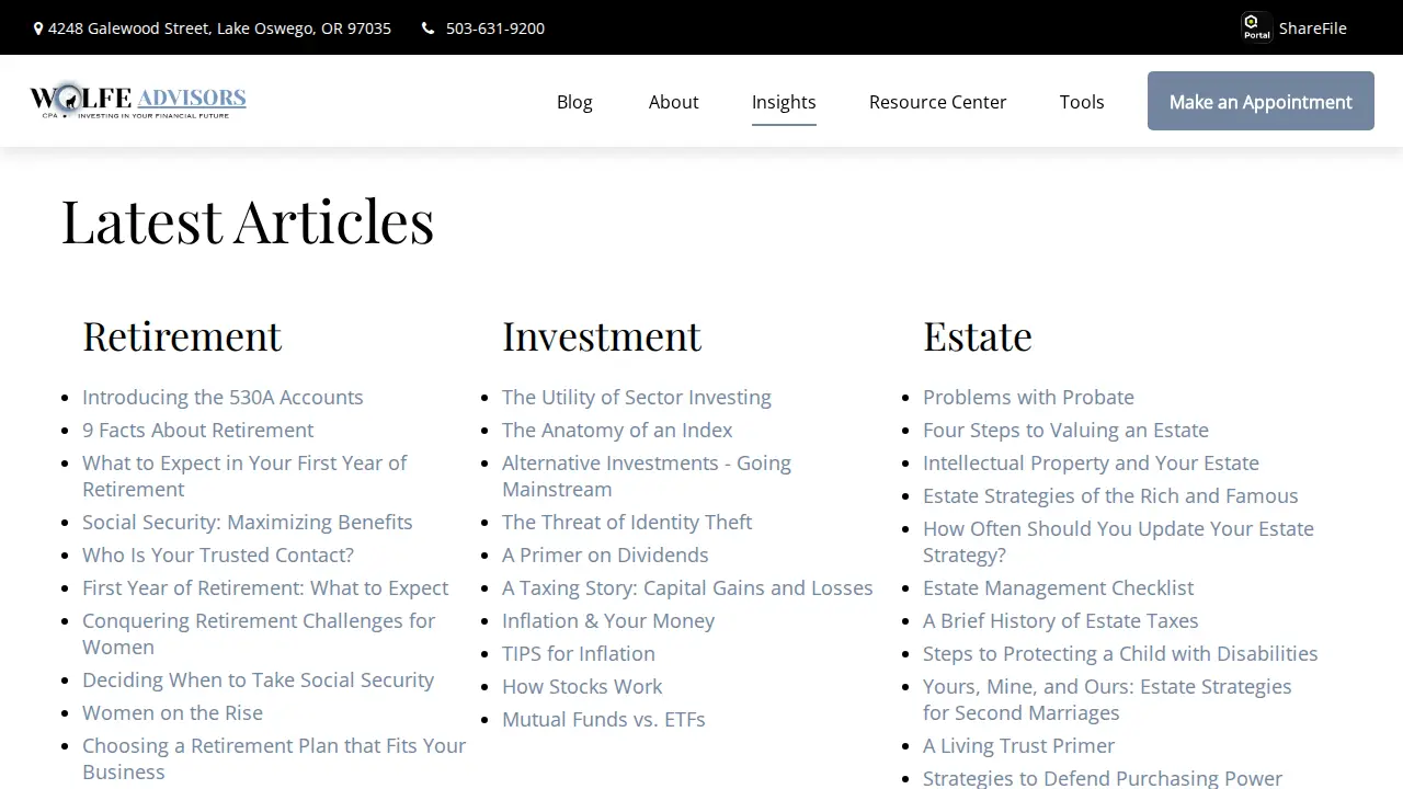 Wolfe Consulting LLC page