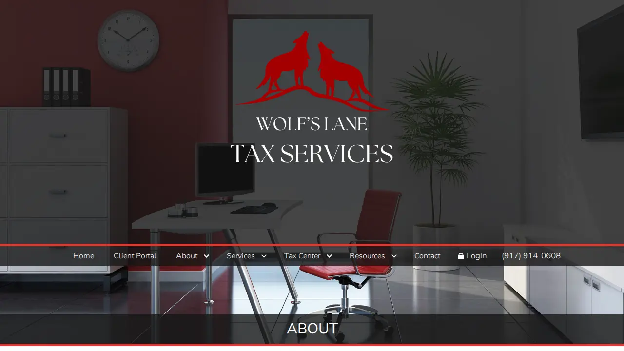 Wolf's Lane Tax Services page