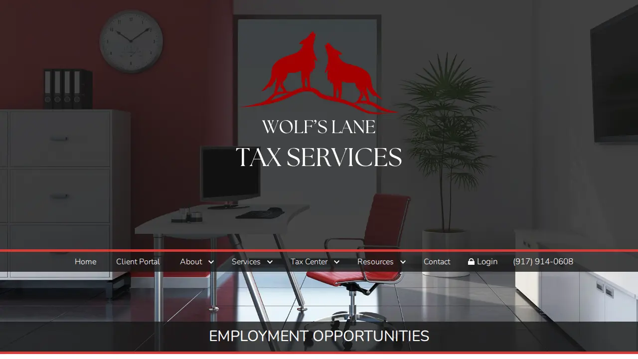 Wolf's Lane Tax Services page